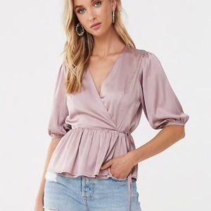 Forever 21 satin wrap top